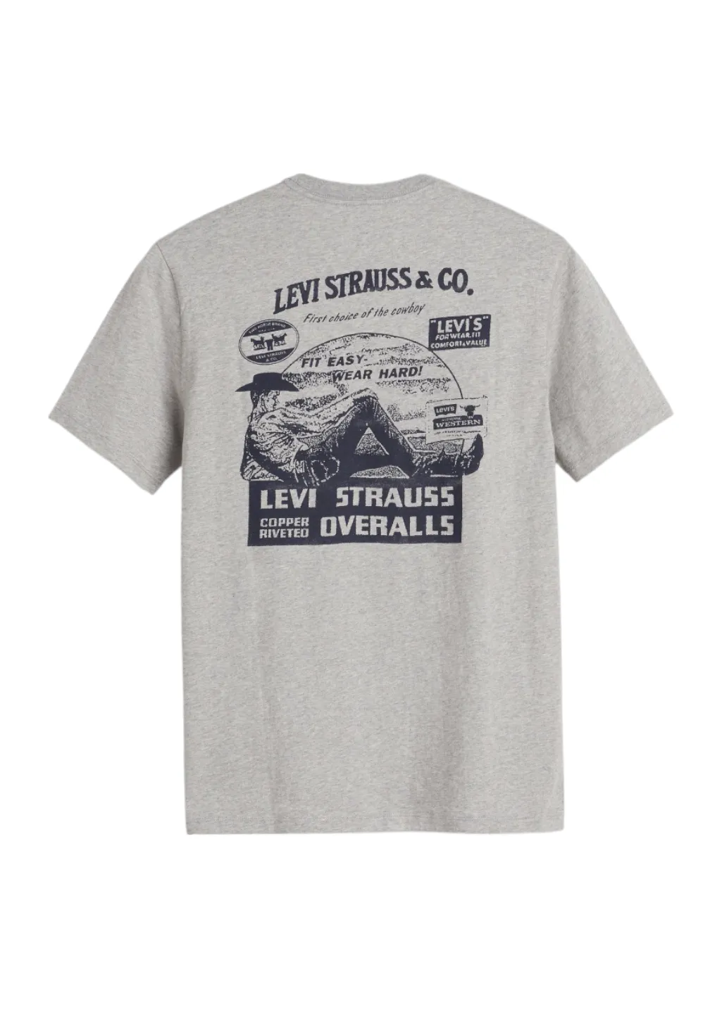 Levi's - Graphic Crewneck Tee - Fit Easy Poster Mid Tone Heather Grey sold by Hardpressed Print Studio