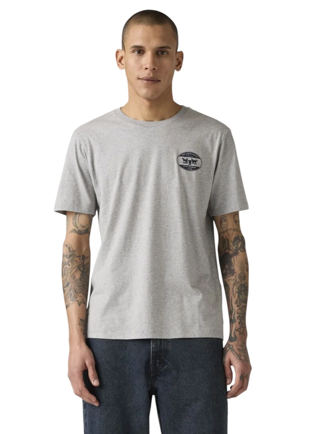 Levi's - Graphic Crewneck Tee - Fit Easy Poster Mid Tone Heather Grey sold by Hardpressed Print Studio product image thumbnail 3