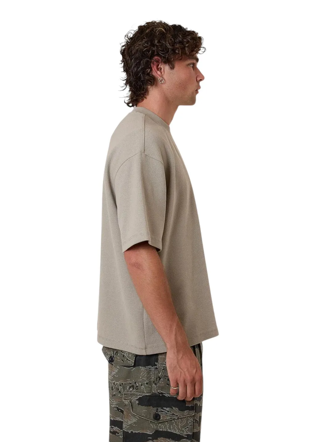 THRILLS - Arts & Industrial Box Fit Oversize Short Waffle Tee - Light Grey sold by Hardpressed Print Studio product image thumbnail 4