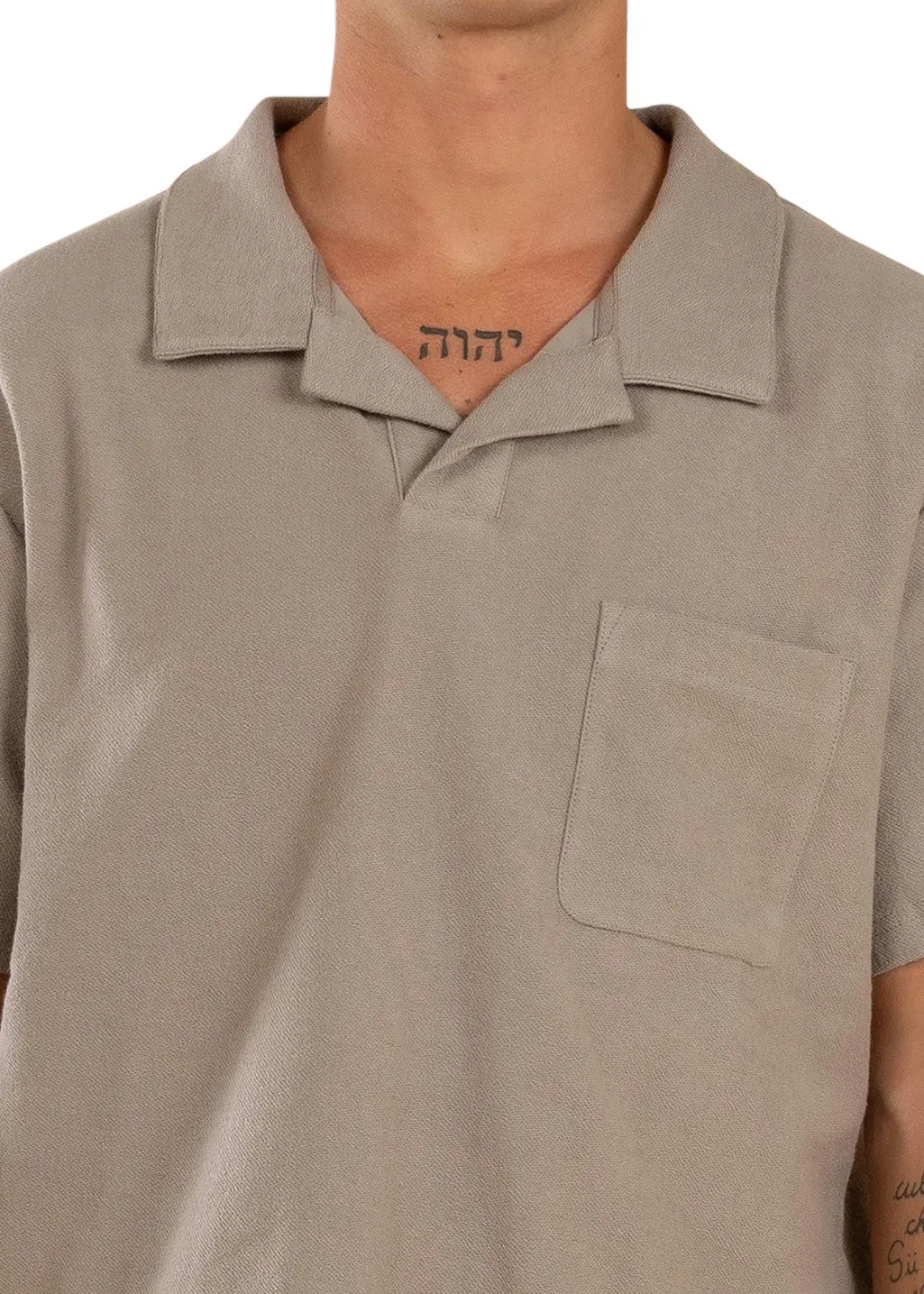 Rhythm - Vintage Terry Polo - Stone sold by Hardpressed Print Studio product image thumbnail 2