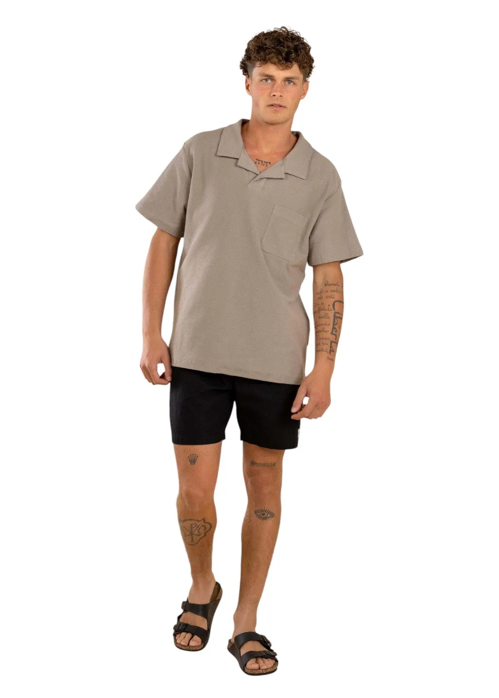 Rhythm - Vintage Terry Polo - Stone sold by Hardpressed Print Studio product image thumbnail 3
