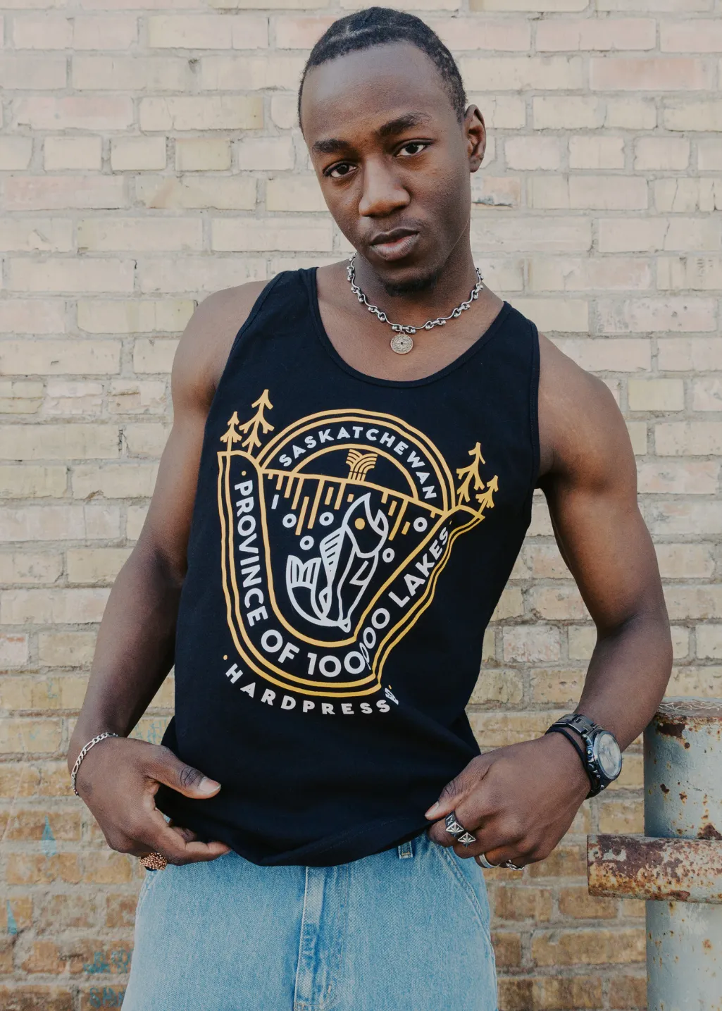 XS | 100K Lakes Tank | Black | Unisex sold by Hardpressed Print Studio product image thumbnail 3
