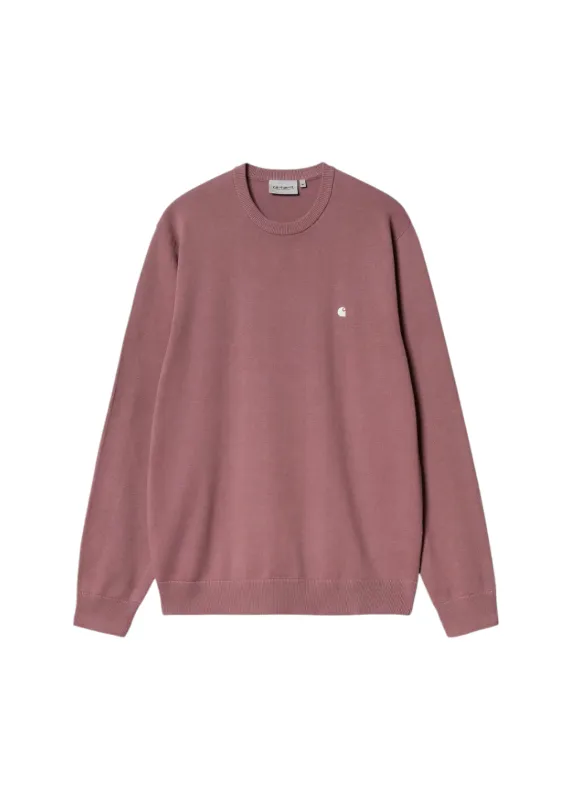 Carhartt WIP - Madison Sweater - Dusky Pink/White made by Carhartt WIP
