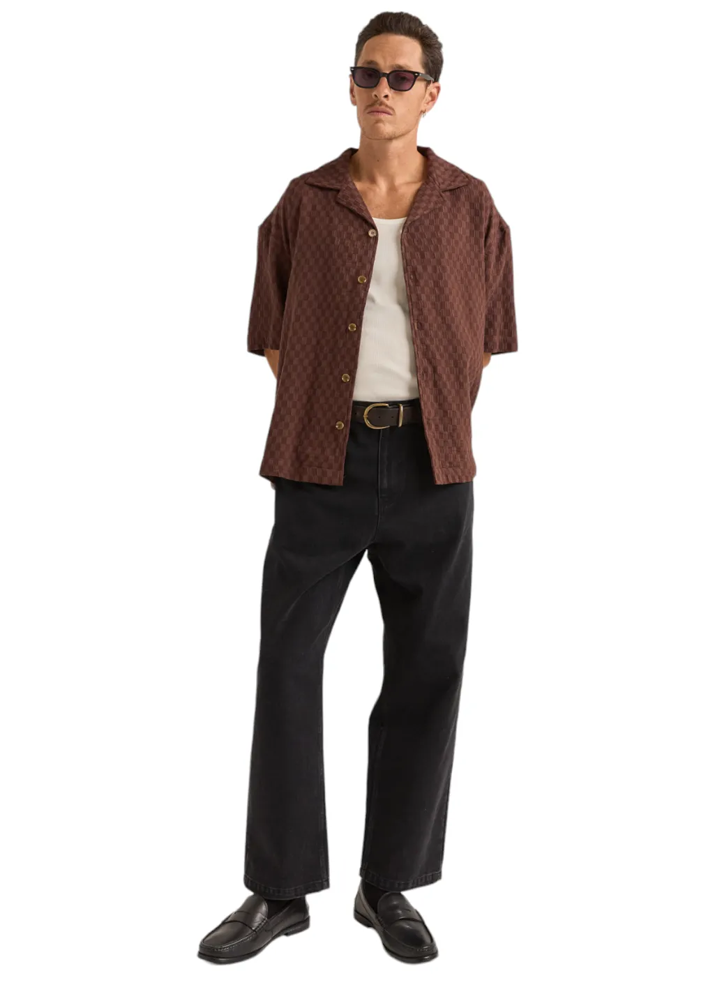 Rhythm - Relaxed Texture S/S Shirt - Chocolate sold by Hardpressed Print Studio product image thumbnail 5