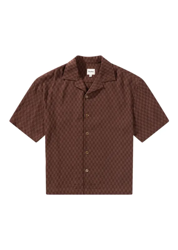 Rhythm - Relaxed Texture S/S Shirt - Chocolate made by Rhythm.