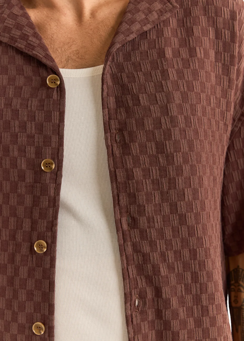 Rhythm - Relaxed Texture S/S Shirt - Chocolate sold by Hardpressed Print Studio product image thumbnail 3