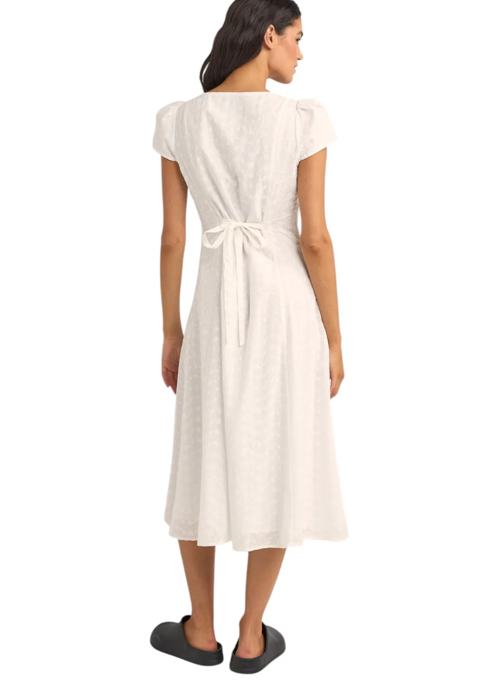 Rhythm - Tallulah Cap Sleeve Midi Dress - White sold by Hardpressed Print Studio product image thumbnail 4