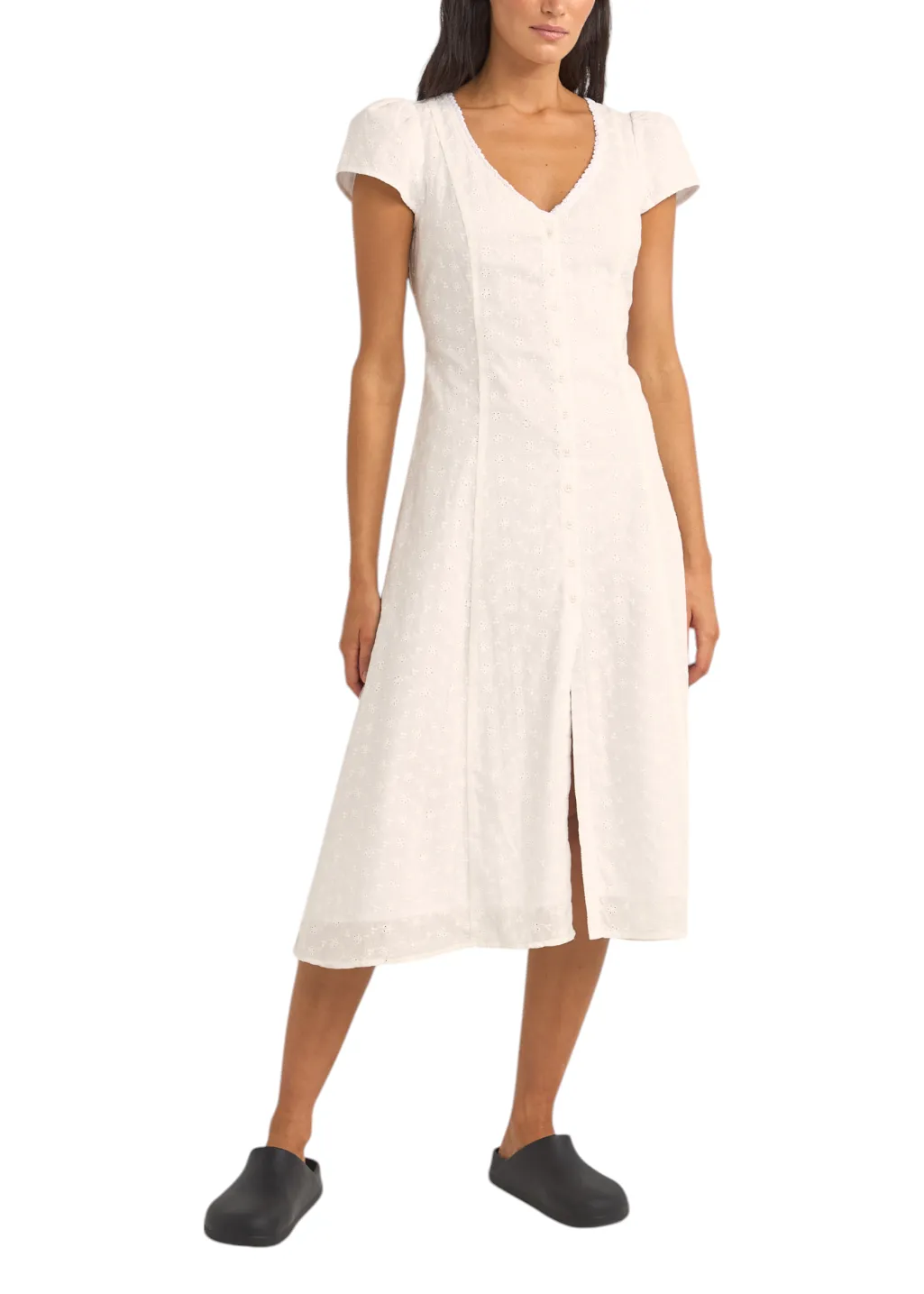 Rhythm - Tallulah Cap Sleeve Midi Dress - White sold by Hardpressed Print Studio product image thumbnail 2