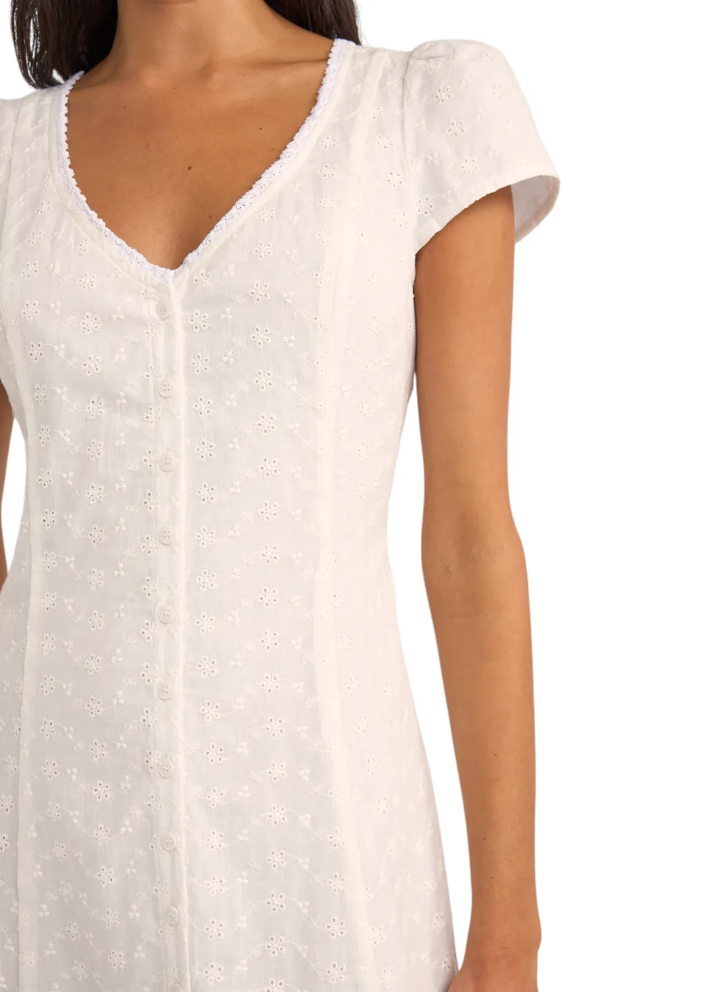 Rhythm - Tallulah Cap Sleeve Midi Dress - White sold by Hardpressed Print Studio product image thumbnail 3