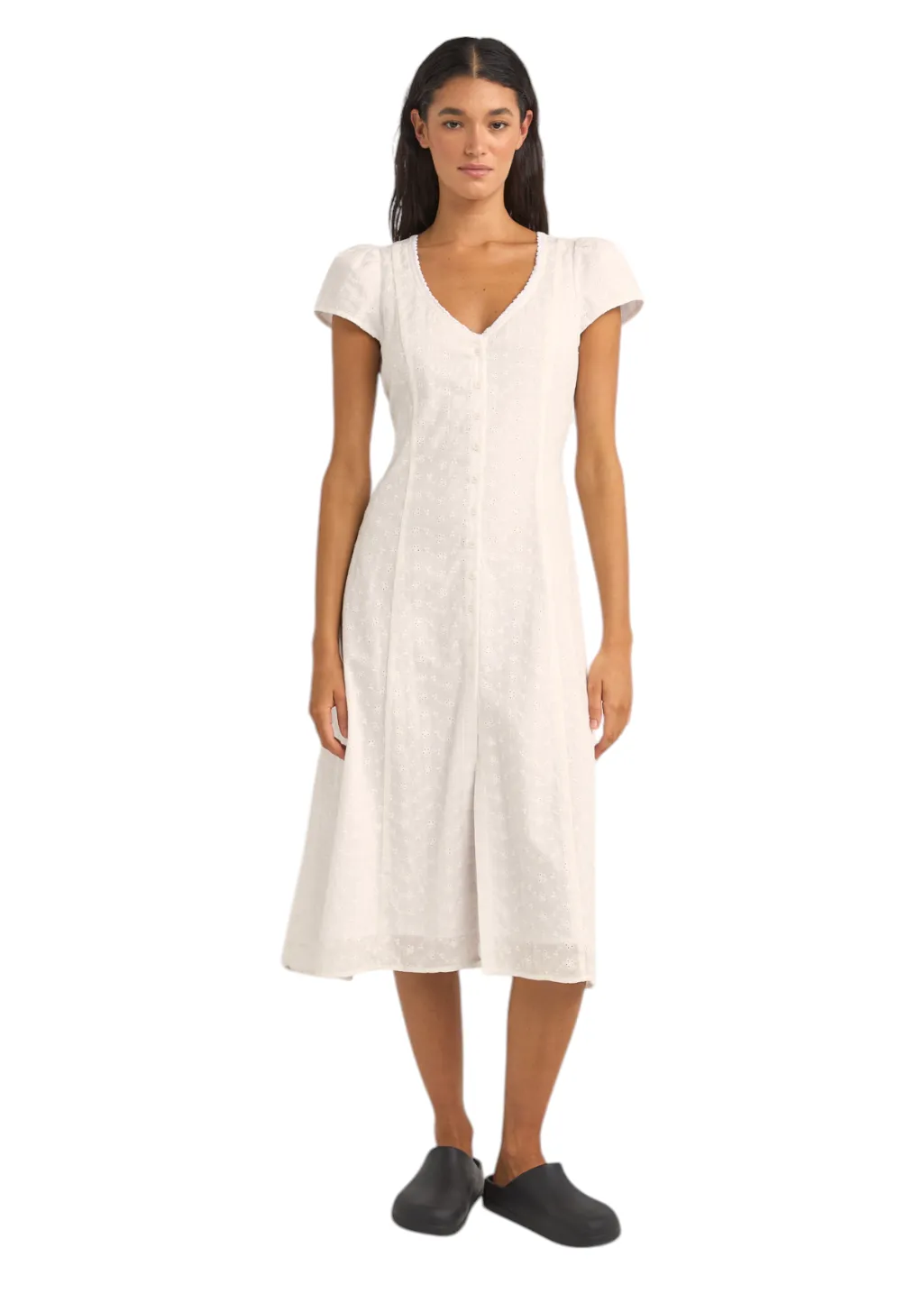 Rhythm - Tallulah Cap Sleeve Midi Dress - White sold by Hardpressed Print Studio product image thumbnail 5