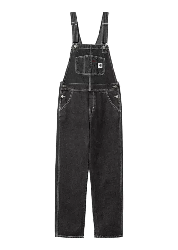 Carhartt WIP - W' Bib Overall Straight - Black Stone Washed made by Carhartt WIP