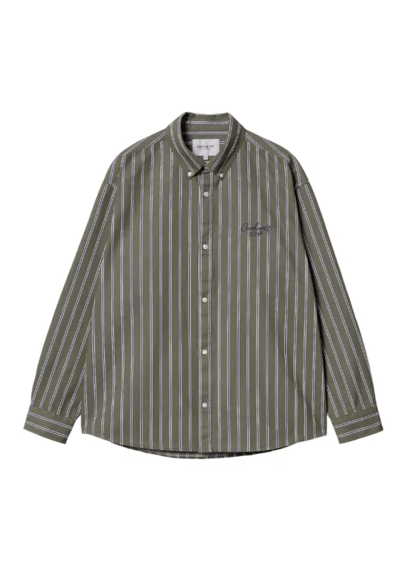 Carhartt WIP - L/S Signature Shirt - Office Green/Aura made by Carhartt WIP