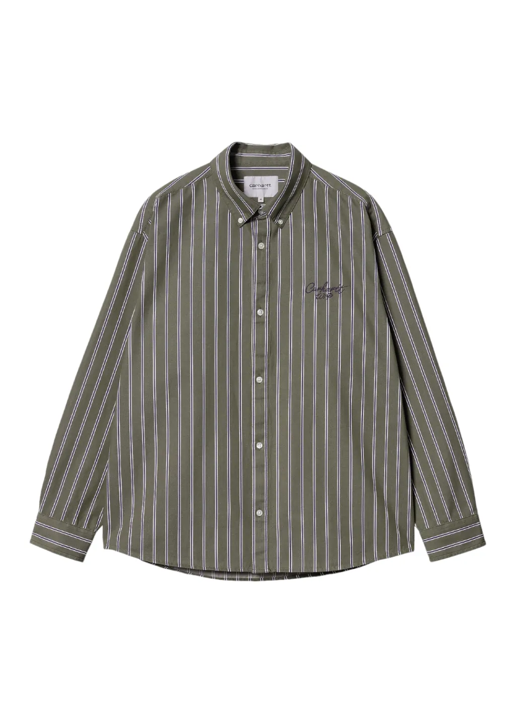 Carhartt WIP - L/S Signature Shirt - Office Green/Aura sold by Hardpressed Print Studio