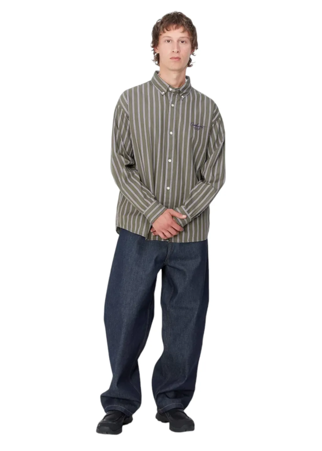 Carhartt WIP - L/S Signature Shirt - Office Green/Aura sold by Hardpressed Print Studio product image thumbnail 4