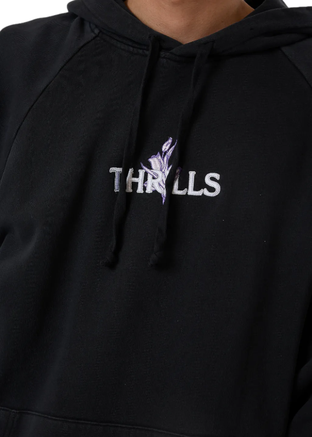 THRILLS - In Bloom Raglan Pull On Hood - Twilight Black sold by Hardpressed Print Studio product image thumbnail 3