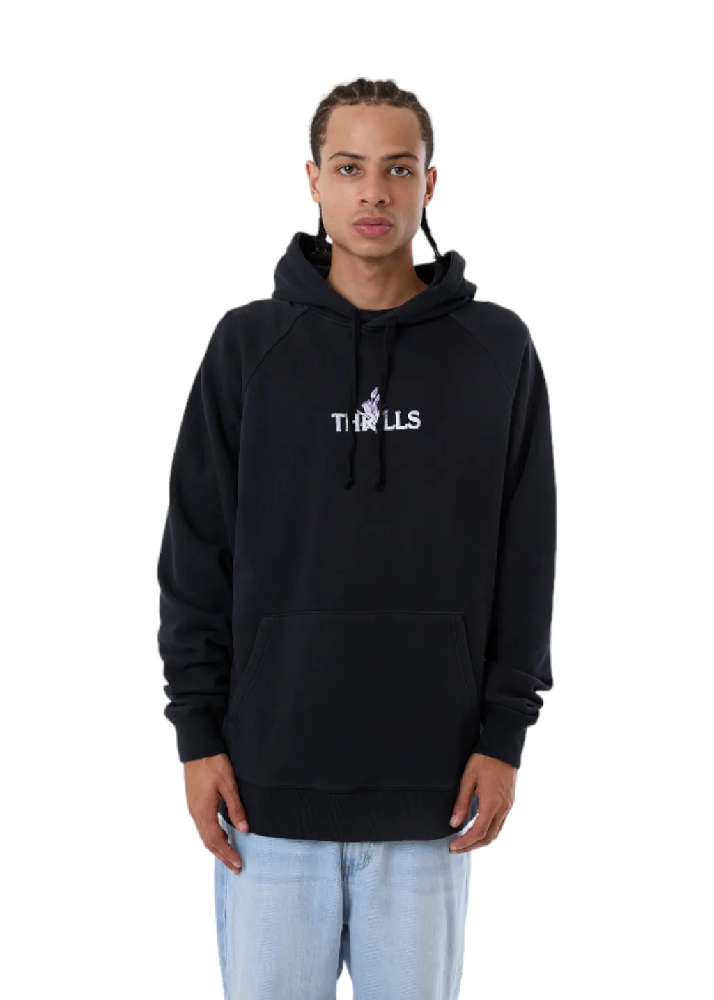 THRILLS - In Bloom Raglan Pull On Hood - Twilight Black sold by Hardpressed Print Studio product image thumbnail 2