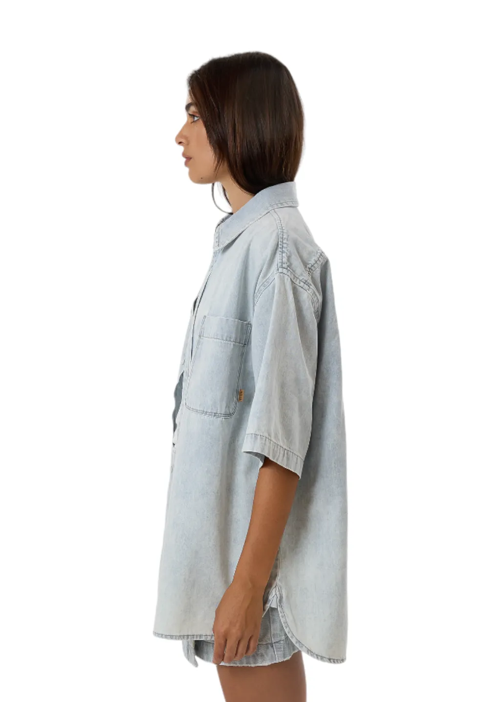 THRILLS - Darian Denim Shirt - Dirty Fade sold by Hardpressed Print Studio product image thumbnail 4