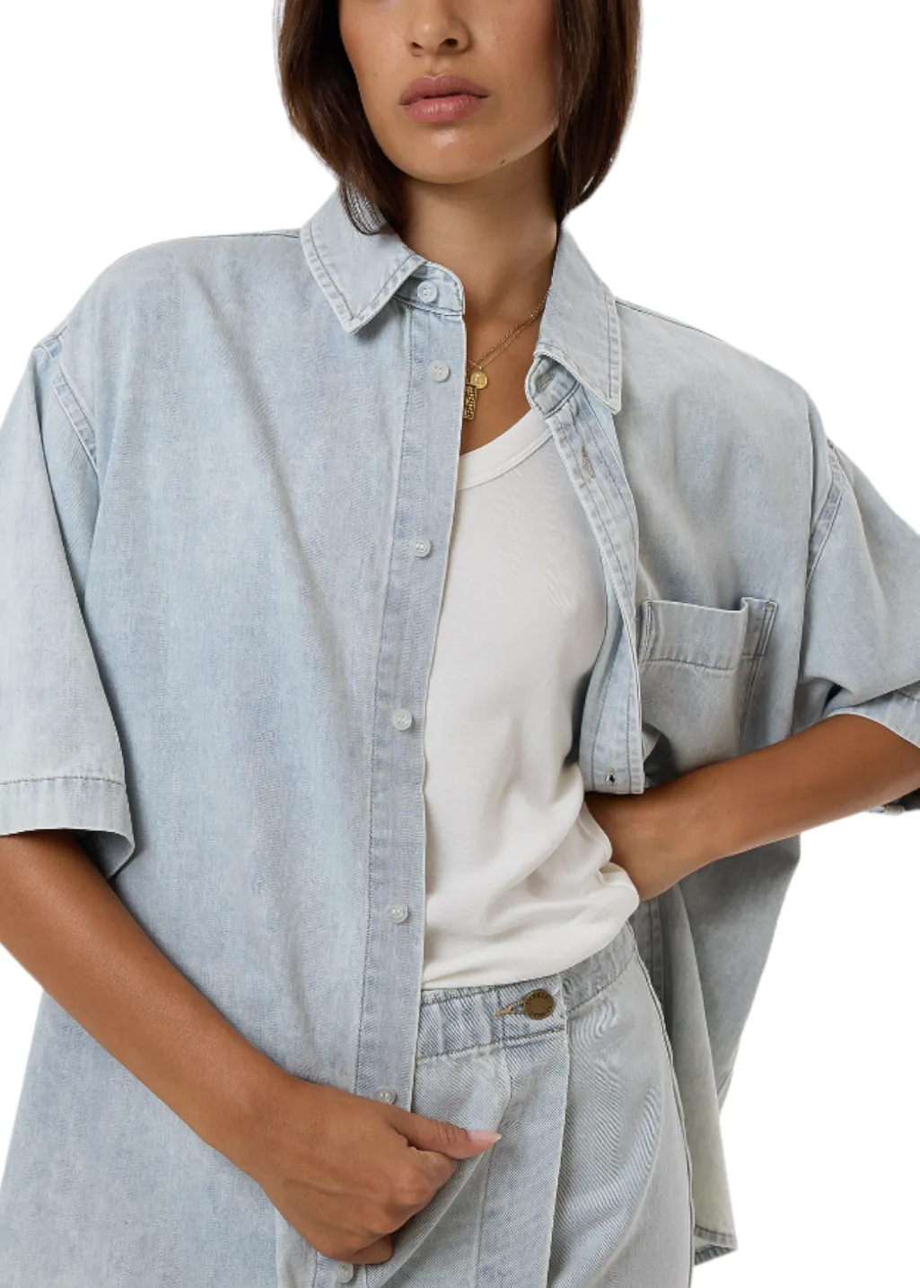 THRILLS - Darian Denim Shirt - Dirty Fade sold by Hardpressed Print Studio product image thumbnail 2