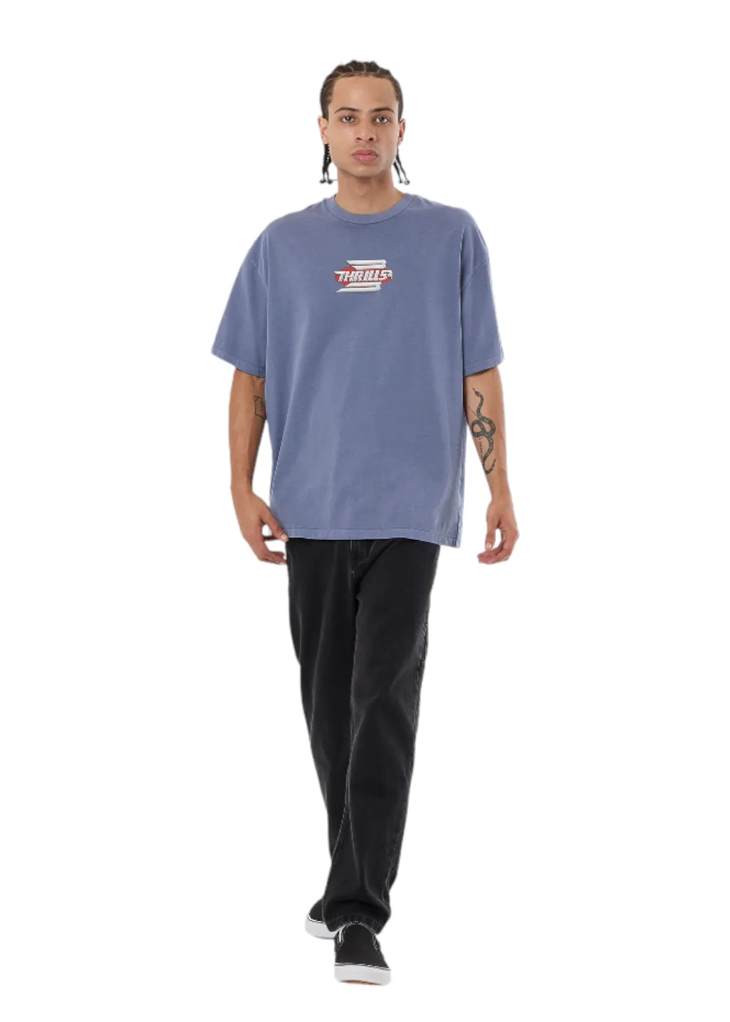 THRILLS - Chrome Steadfast Merch Fit Tee - Folkstone Grey sold by Hardpressed Print Studio product image thumbnail 5