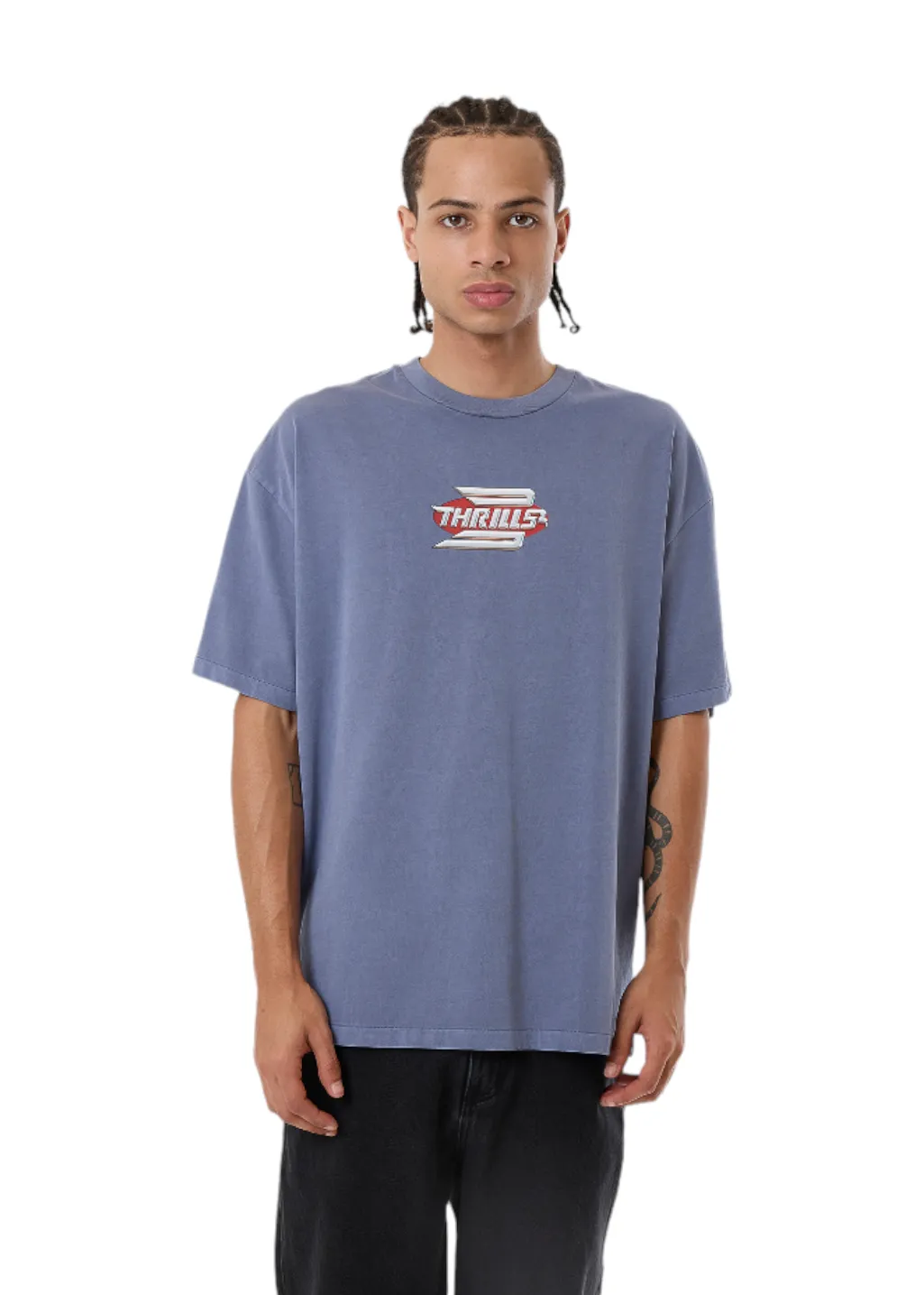 THRILLS - Chrome Steadfast Merch Fit Tee - Folkstone Grey sold by Hardpressed Print Studio product image thumbnail 2
