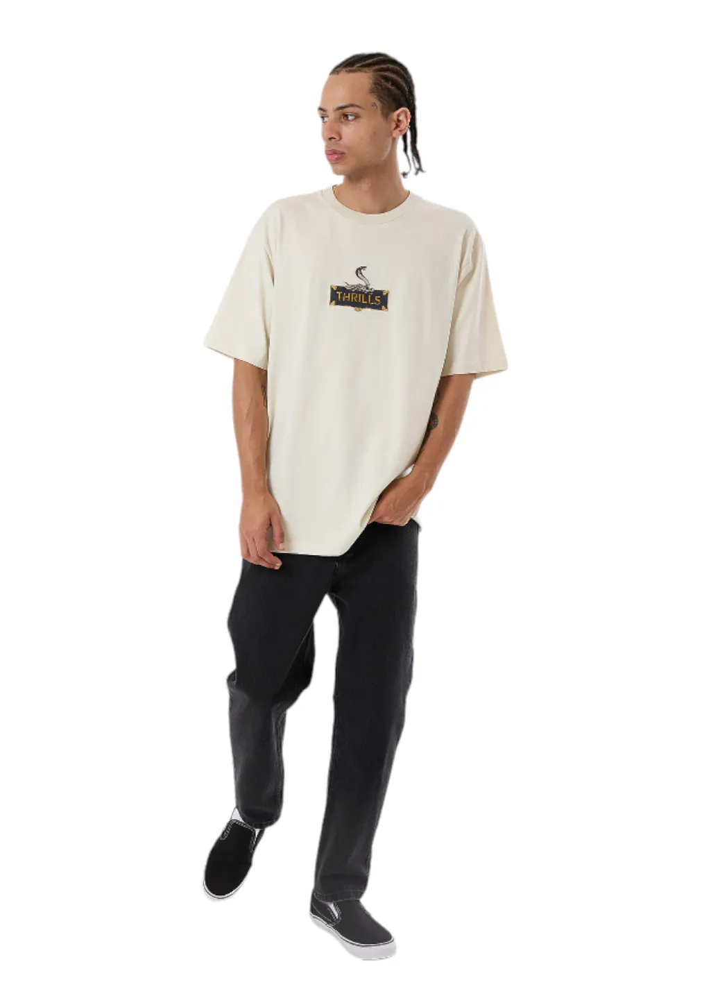 THRILLS - Above It All Oversized Tee - Light Grey sold by Hardpressed Print Studio product image thumbnail 5