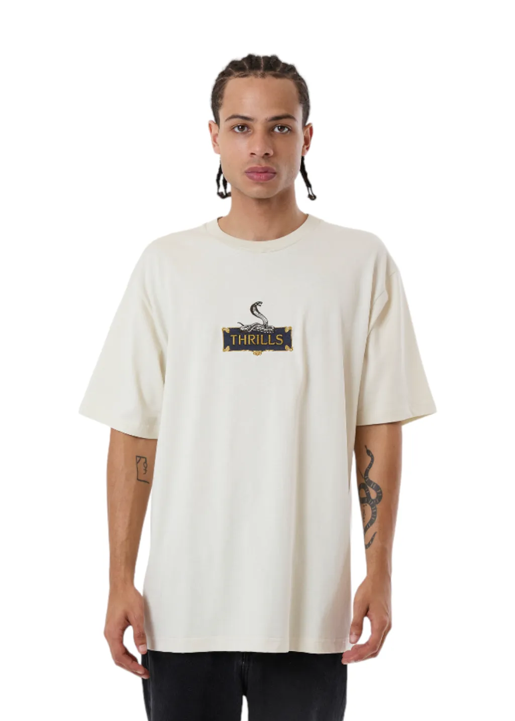 THRILLS - Above It All Oversized Tee - Light Grey sold by Hardpressed Print Studio product image thumbnail 2