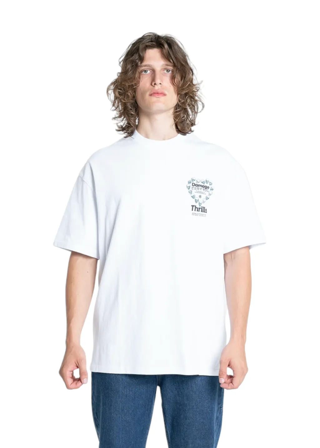 THRILLS - Controlled Damage Box Fit Oversize Tee - White sold by Hardpressed Print Studio product image thumbnail 4