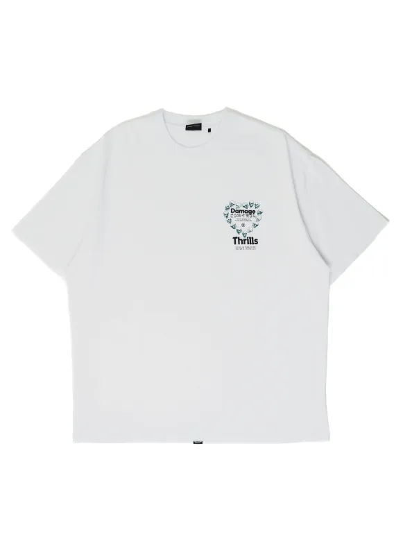 THRILLS - Controlled Damage Box Fit Oversize Tee - White made by Thrills