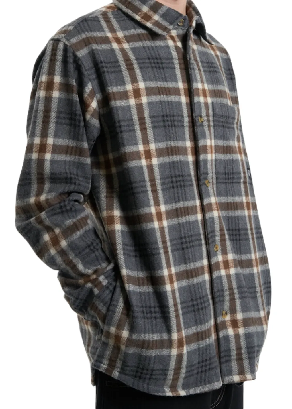 THRILLS - King Long Sleeve Flannel - Grey Marle sold by Hardpressed Print Studio product image thumbnail 2
