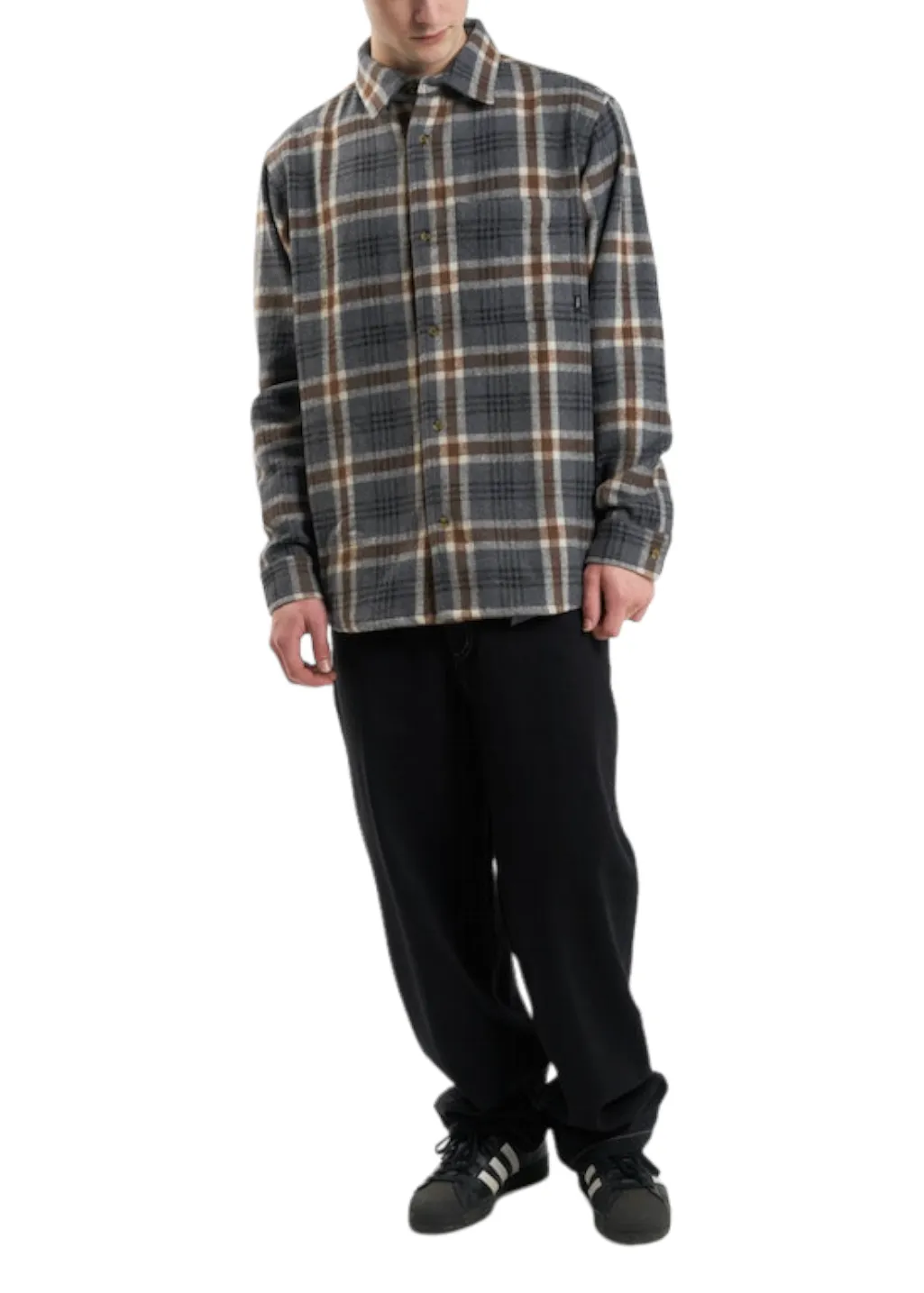 THRILLS - King Long Sleeve Flannel - Grey Marle sold by Hardpressed Print Studio product image thumbnail 5