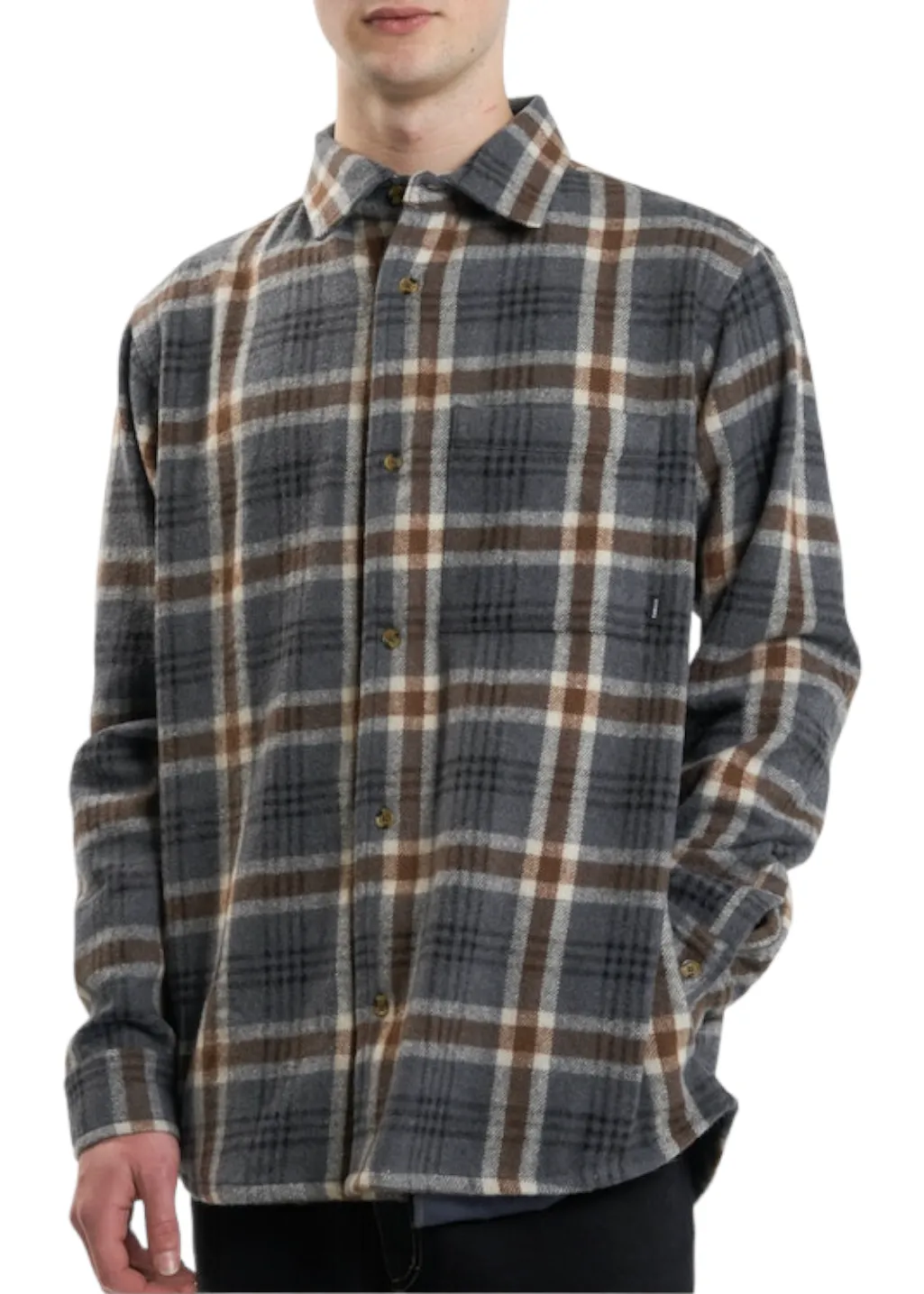 THRILLS - King Long Sleeve Flannel - Grey Marle sold by Hardpressed Print Studio product image thumbnail 3