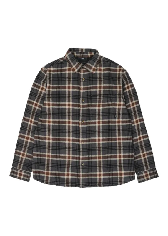 THRILLS - King Long Sleeve Flannel - Grey Marle made by Thrills