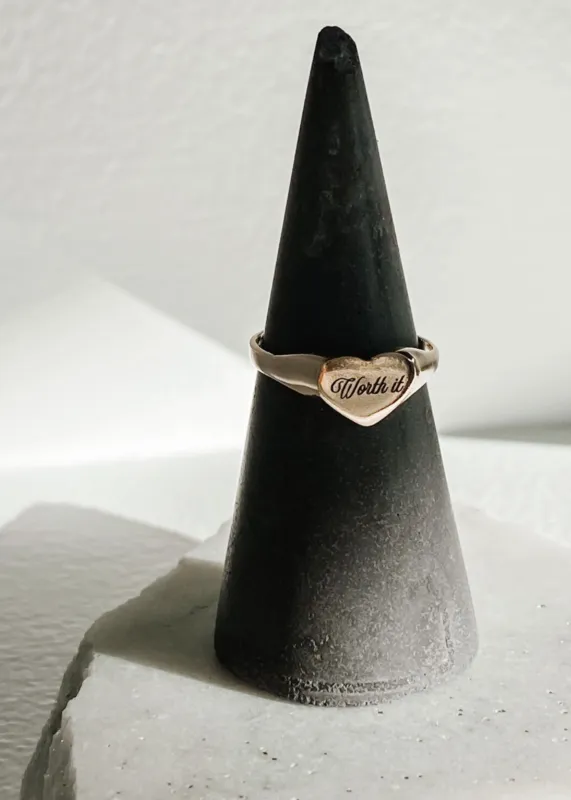 Oneiro Designs - Worth It Ring made by Hardpressed Print Studio
