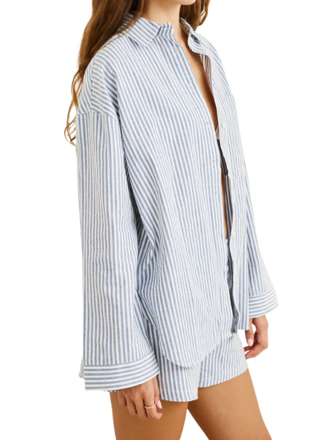 Rhythm - Vista Stripe Oversized Shirt - Blue sold by Hardpressed Print Studio product image thumbnail 3