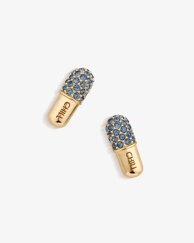 Chill Pill Pavé Stud Earrings sold by V Coterie