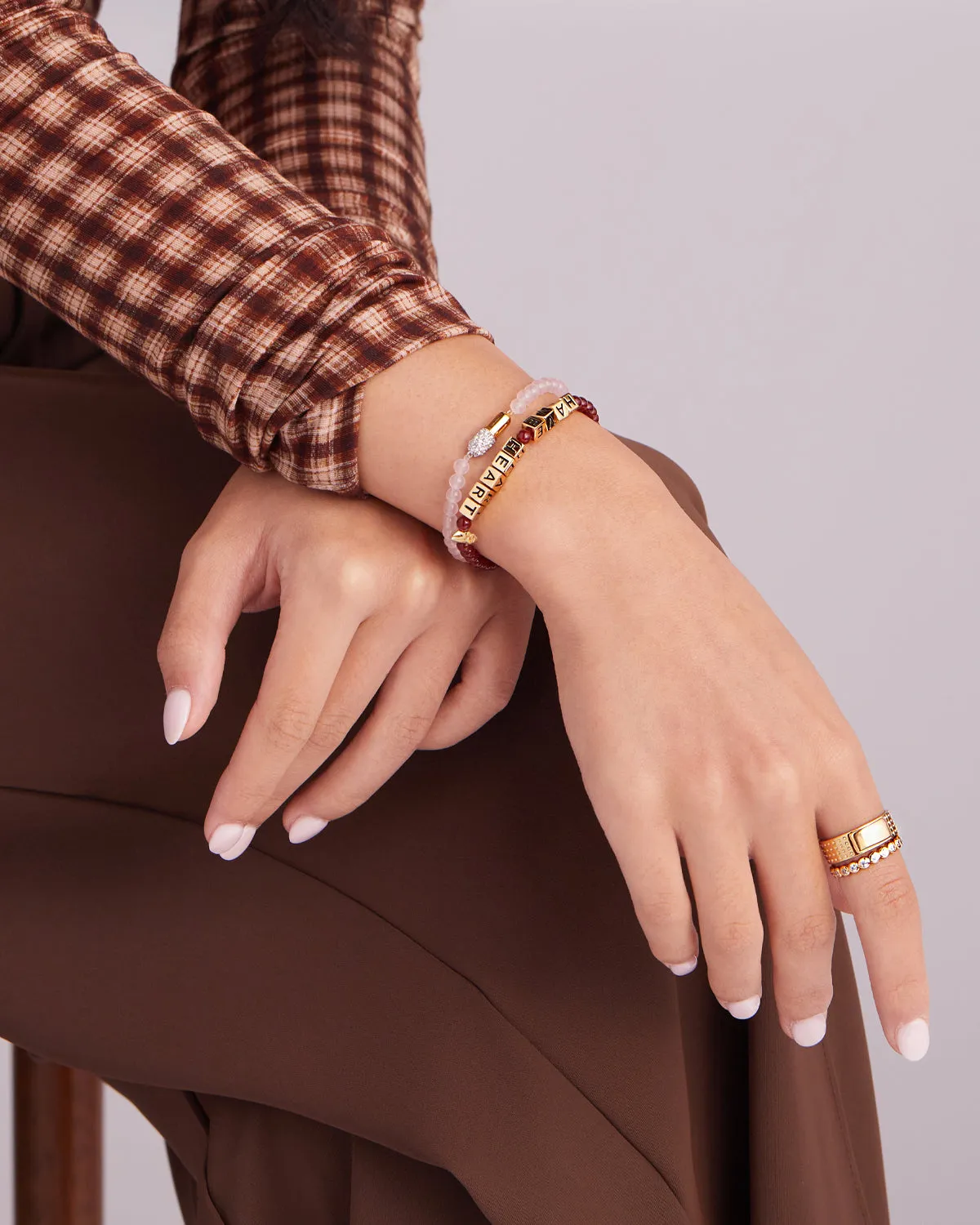 Chill Pill Pavé Bracelet in Rose Quartz sold by V Coterie product image thumbnail 3