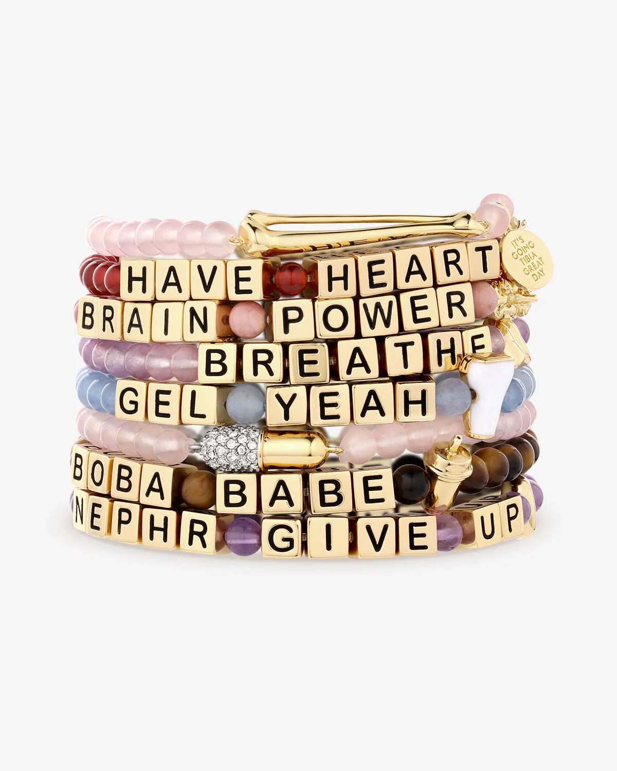 Chill Pill Pavé Bracelet in Rose Quartz sold by V Coterie product image thumbnail 5