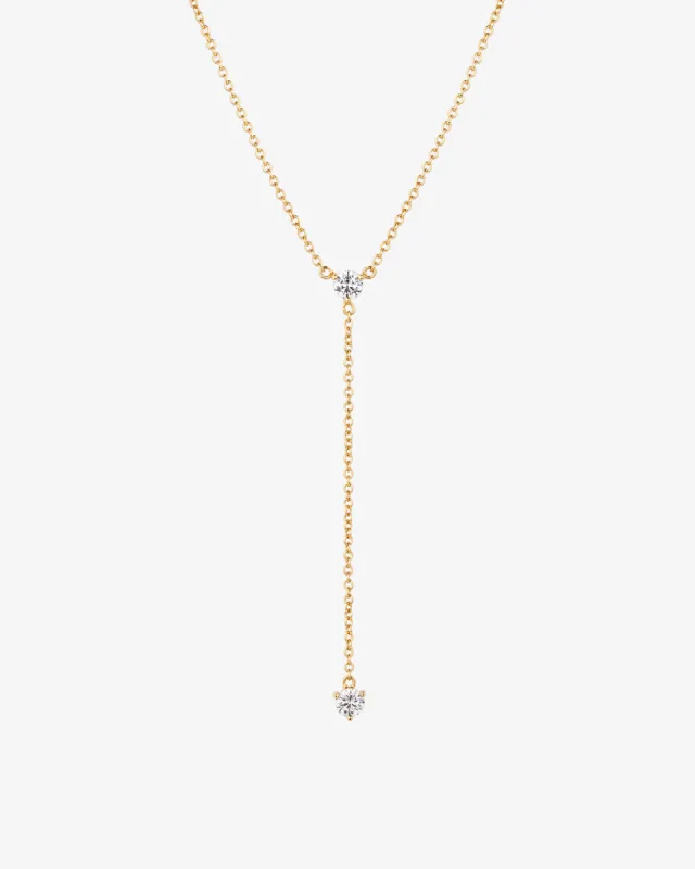 Duo Stone Lariat Necklace sold by V Coterie