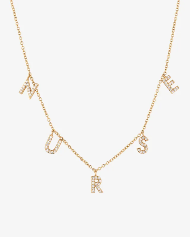 Nurse Pavé Necklace sold by V Coterie