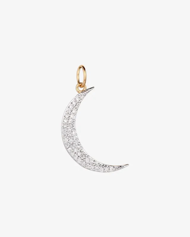 Pavé Moon Pendant Charm sold by V Coterie