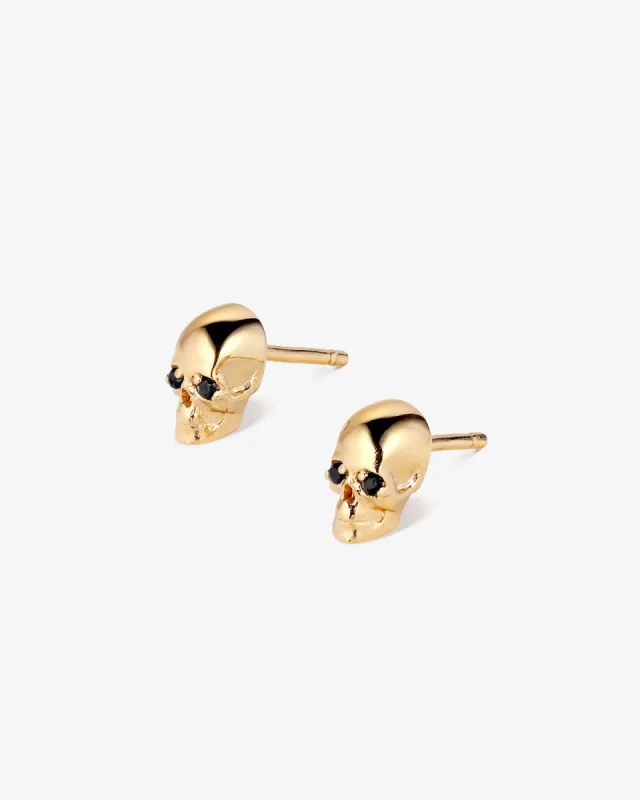 Black Eyes Skull Stud Earrings made by V Coterie