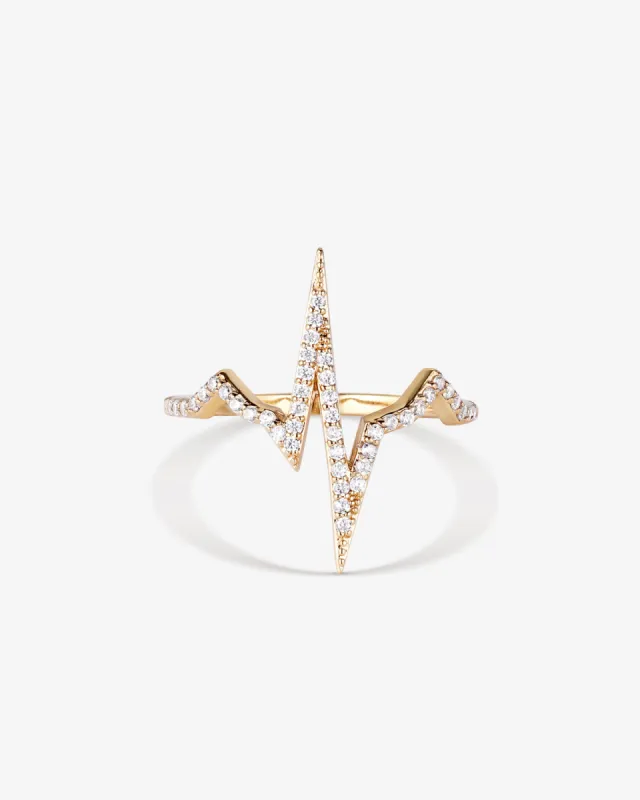Pavé Heartbeat EKG Ring made by V Coterie