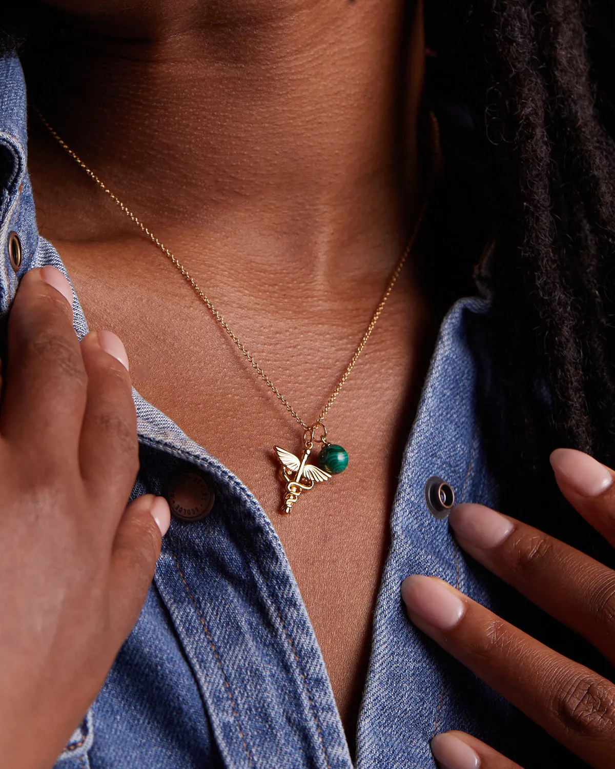 Malachite Drop Pendant Charm sold by V Coterie product image thumbnail 2