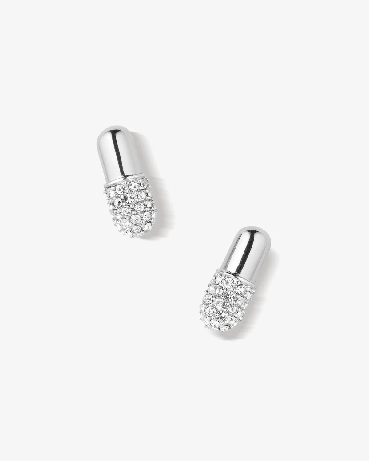 Pill Pavé Stud Earrings sold by V Coterie