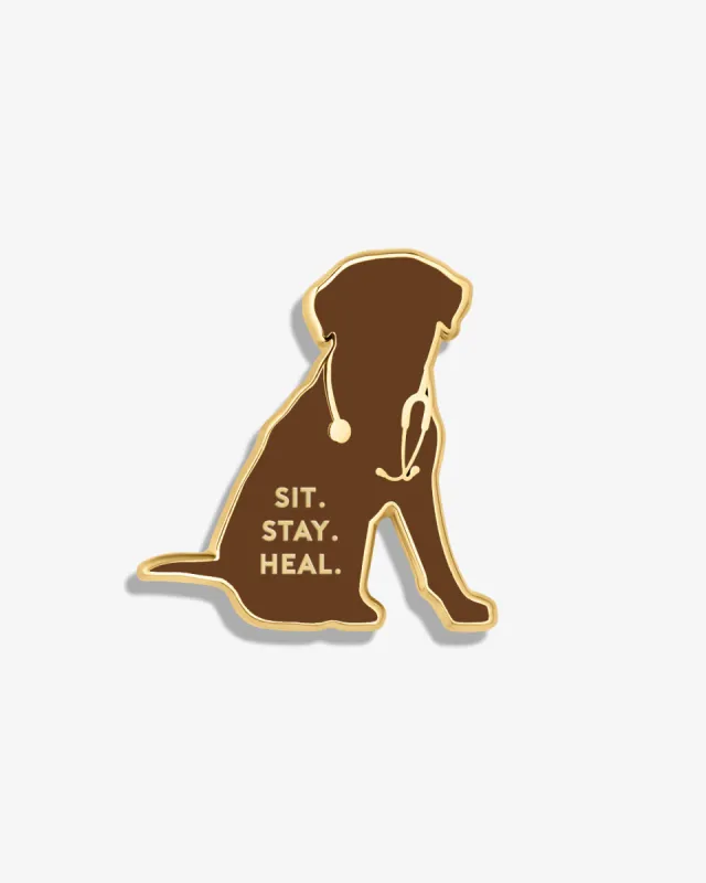Sit. Stay. Heal. Lapel Pin sold by V Coterie