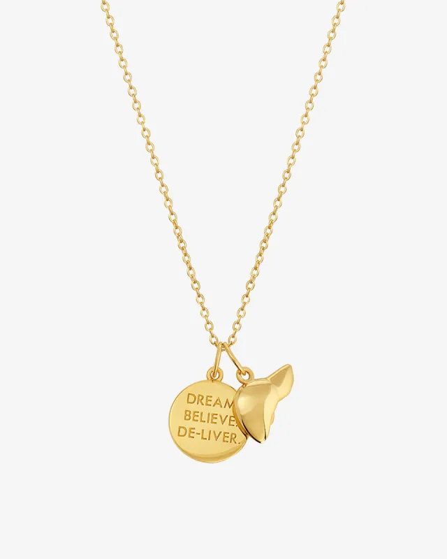 Dream. Believe. De-Liver. Charm Necklace sold by V Coterie