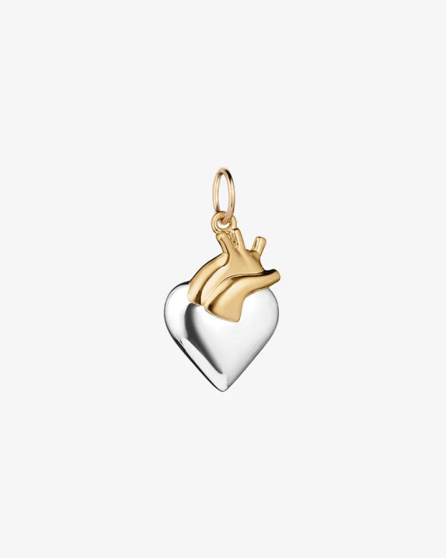 Modern Anatomical Heart Pendant Charm sold by V Coterie