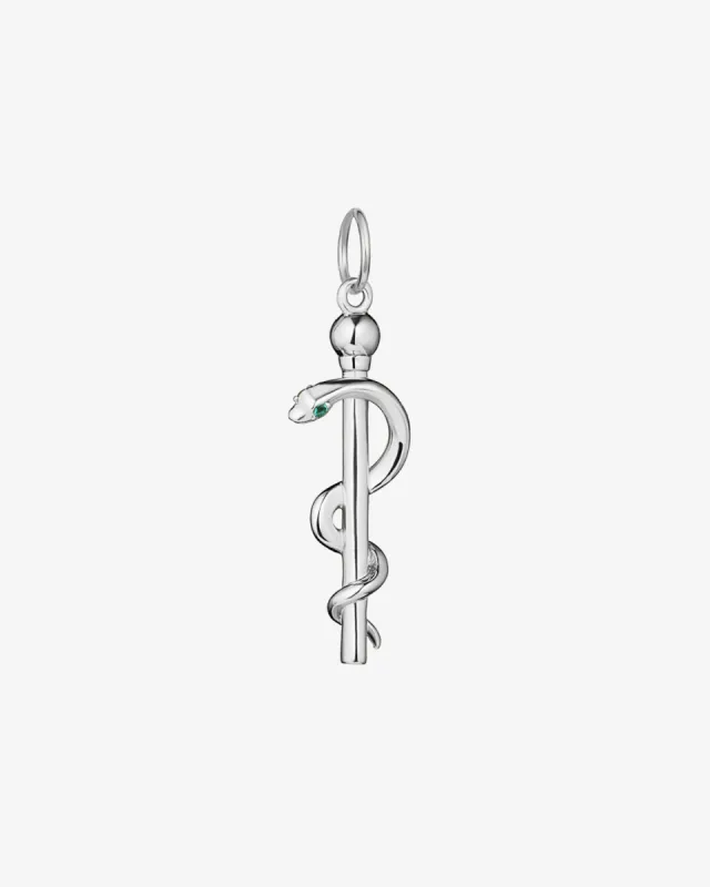 Modern Rod of Asclepius Pendant Charm sold by V Coterie