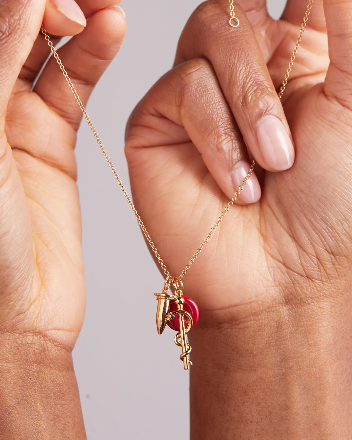 Modern Rod of Asclepius Pendant Charm sold by V Coterie product image thumbnail 3