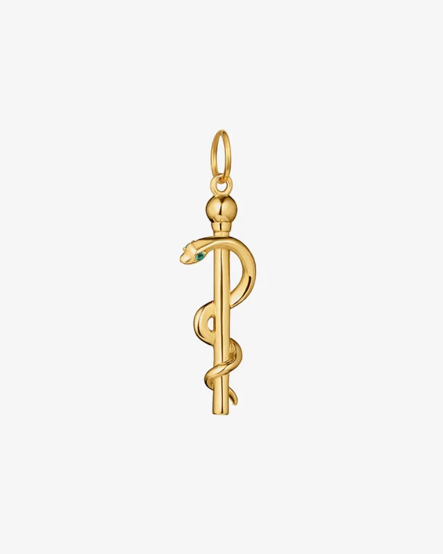 Modern Rod of Asclepius Pendant Charm sold by V Coterie